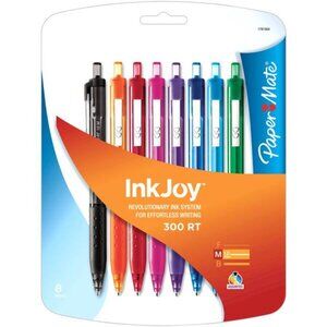Paper Mate InkJoy 300RT Ballpoint Pen, Assorted Colors, 8-Count
